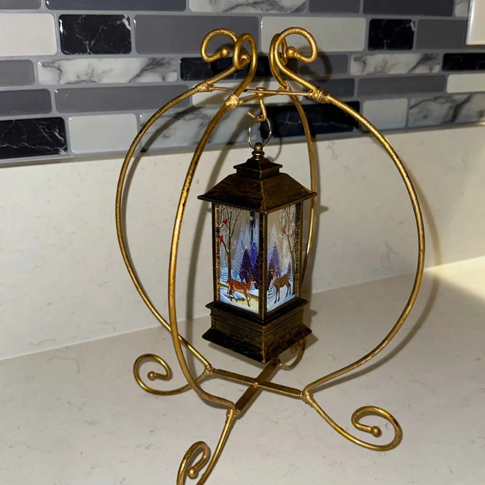 Pier 1 Imports - Christmas Ornament‎ Display Holder - Foldable Gold Tone